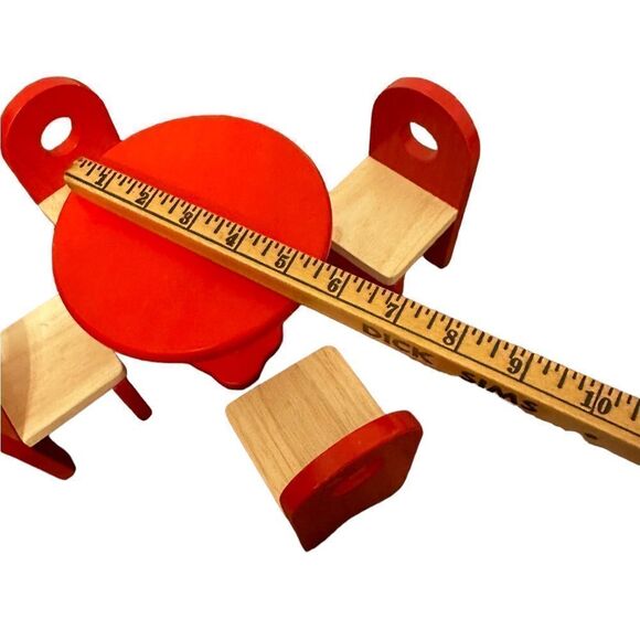 Goki Dollhouse Furniture Kitchen Table 4 Chairs Sink and Cupboard for 10” Dolls - Picture 3 of 5